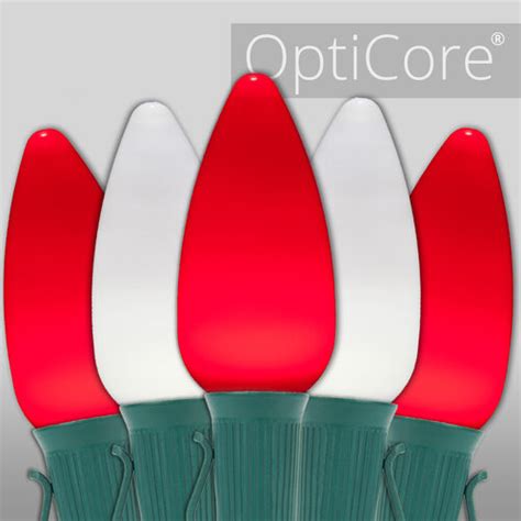 Christmas Lights C9 Red Cool White Smooth Opticore Commercial Led