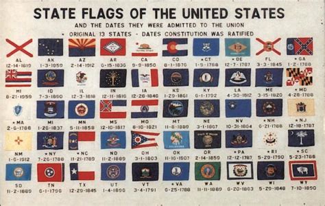 State Flags Of The United States Postcard