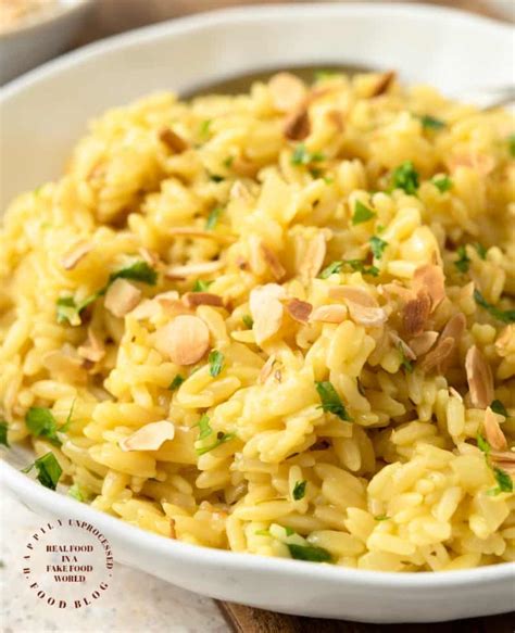 Perfect Rice Pilaf With Orzo And Slivered Almonds Happily Unprocessed