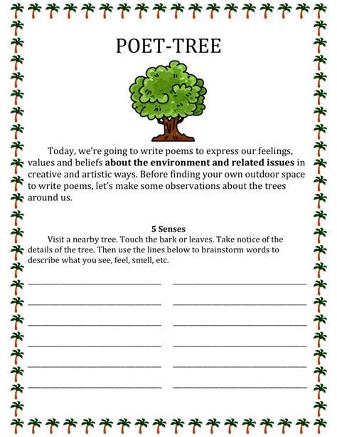 Poem Worksheet For 5th Grade