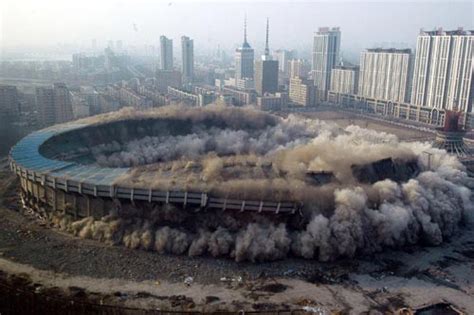 However 9,000 were removed during a simplification of the design. Wulihe Stadium Demolished -- china.org.cn