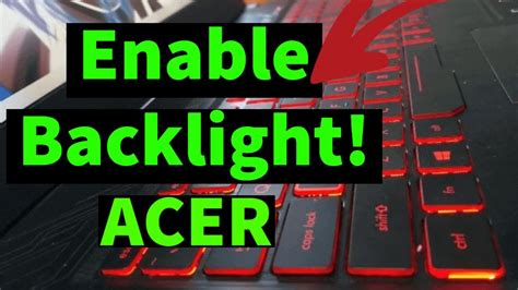 How To Turn On Keyboard Light On Acer Laptop Enable Keyboard Light