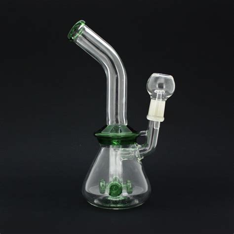 Bent Beaker Water Pipe With Cross Perc 10 Iai Corporation Wholesale Glass Pipes And Smoking