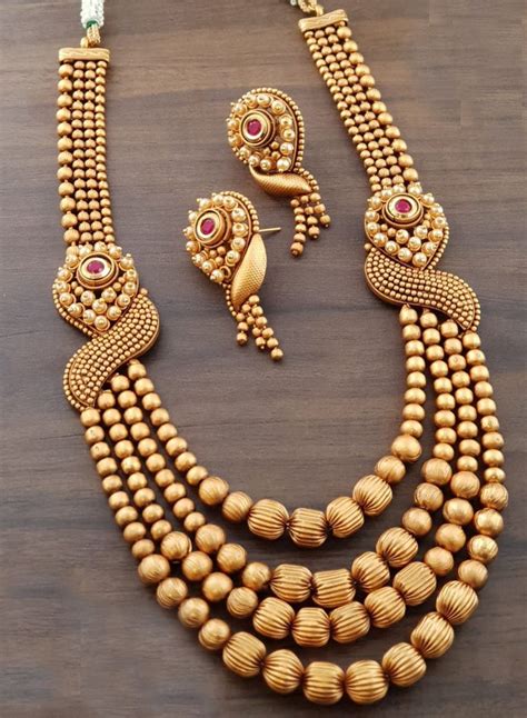 Classic Gold Plated Long Necklace Set Fashionkida