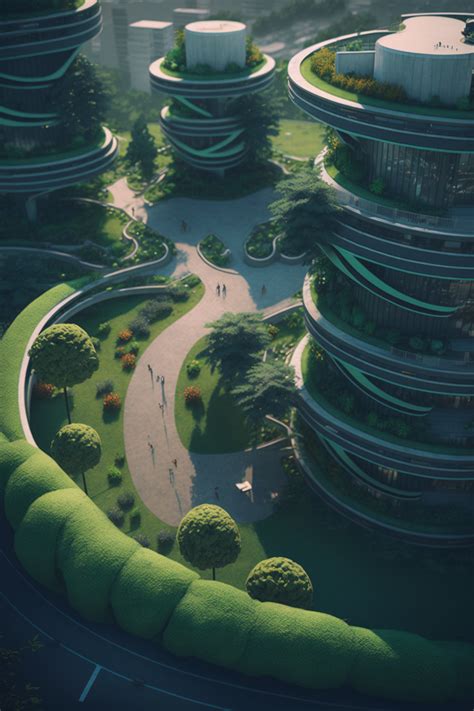 Biophilic Futuristic Ecological Urban Architecture Design