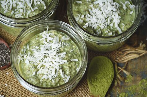 Low Carb Coconut Matcha Chia Pudding Recipe Simply So Healthy