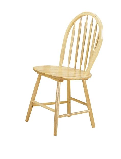 Set Of 2 Wood Windsor Chair Arrow Back Natural Finish Winsomewood