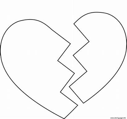 Broken Coloring Heart Pages Printable Hearts Adults