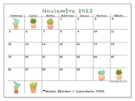 Calendario Noviembre De 2023 Para Imprimir “56ds” Michel Zbinden Pr