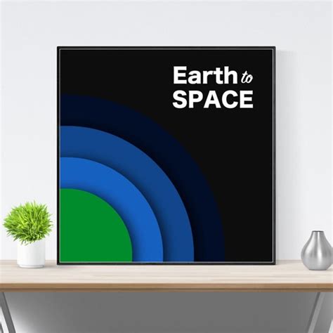 Earth To Space Wall Art Planet Earth Art Planet Prints Flat Earth