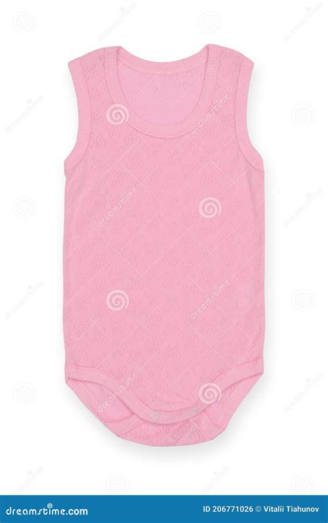 Baby Bodysuit With Pattern Isolated On White Stock Photo Image Of
