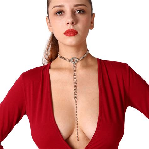Aliexpress Com Buy Fashion Women Crystal Tassel Pendant Choker