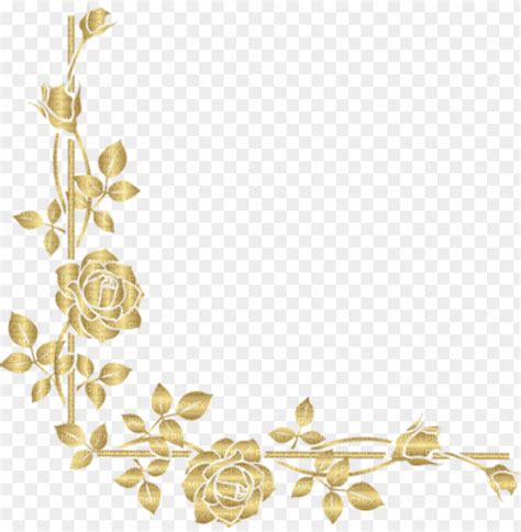 Floral Rose Gold Glitter Border Png Draw Level