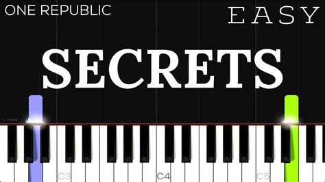 Onerepublic Secrets Easy Piano Tutorial Youtube
