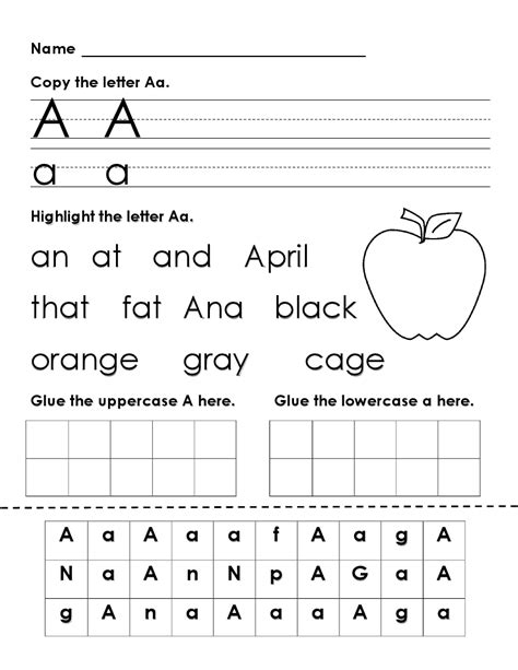 Alphabet Review Worksheets For Kindergarten
