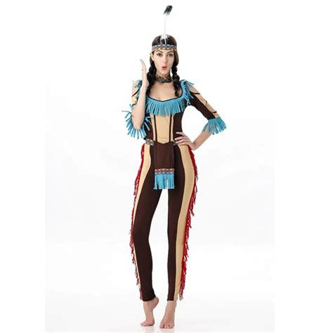 New Free Shipping Women Party Dress 2016 Pocahontas Native American