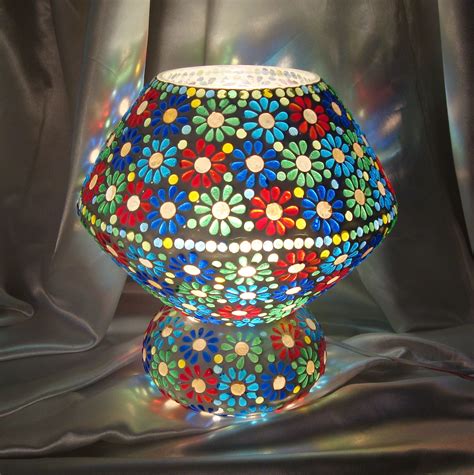 Mosaic Work Glass Lamp Dlite Crafts Firozabad Id