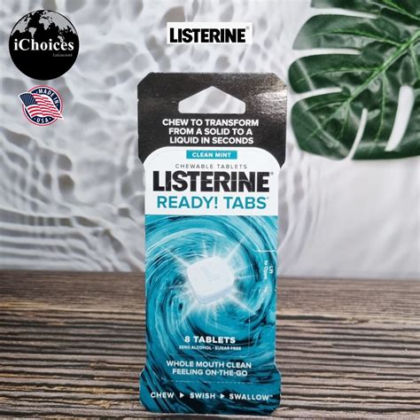 listerine ready tabs chewable tablets clean mint 8 tablets chewable tablet mouthwash reduce