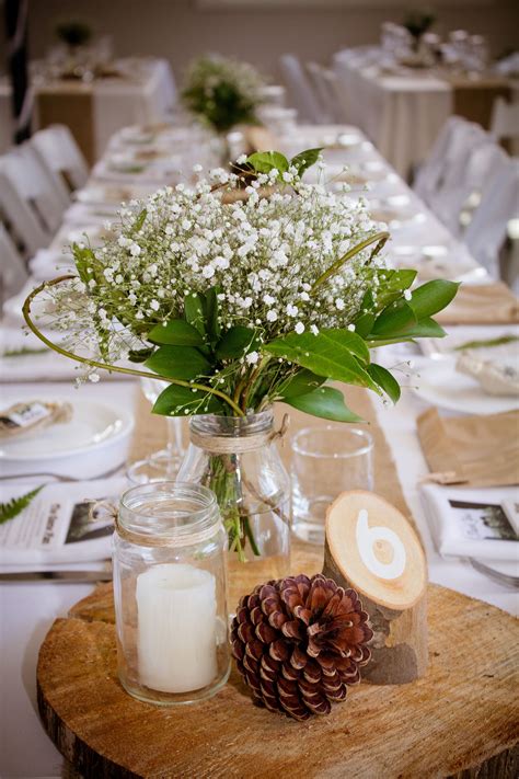 Rustic Simple Wedding Reception Table Decorations Ideas Simple