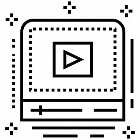 Laptop video, live video, online video, video play, video streaming icon