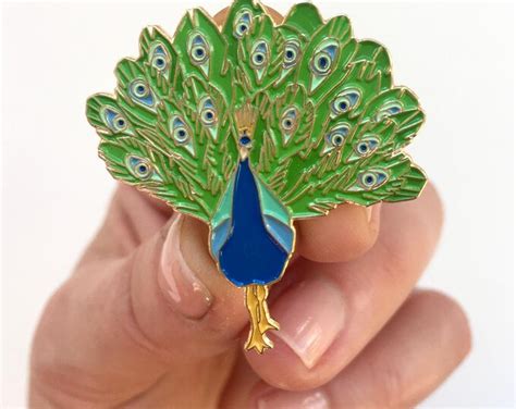Peacock Enamel Pin Etsy