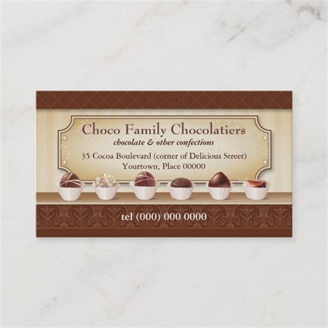 Chocolatier Display Counter Business Card Zazzle
