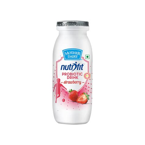 Mother Dairy Nutri Fit Probiotic Drink Strawberry Lassi Pack Of