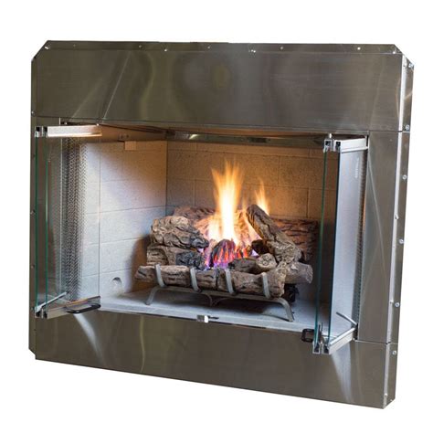 Stainless Steel Outdoor Vented Wood Burning Fireplace Insert At