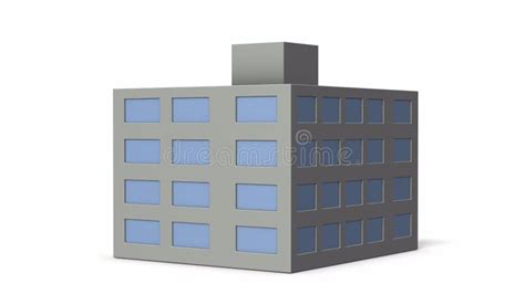 A Rotating Miniature Office Building With Alpha Channel Stock Video