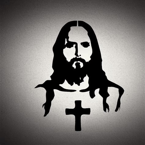 Black Metal Jesus Stencil Graphic · Creative Fabrica
