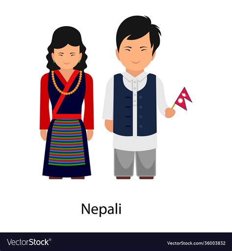 Nepali Couple Royalty Free Vector Image Vectorstock