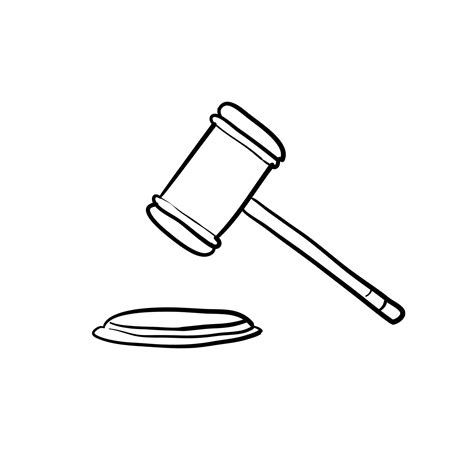 Judge Gavel Illustration With Handdrawn Doodle Style Vector 6787371