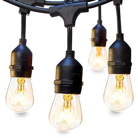 48 Ft Outdoor String Lights Weatherproof Strand Edison Vintage Bulbs 15