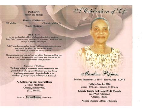 Mordine Peppers Obituary Aa Rayner And Sons Funeral Home