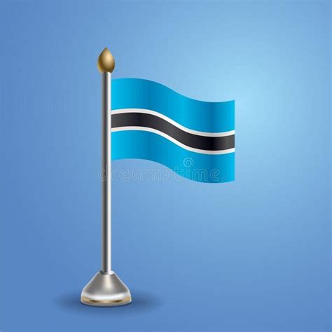 Flag Of Botswana National Symbol Vector Illustration Stock Vector