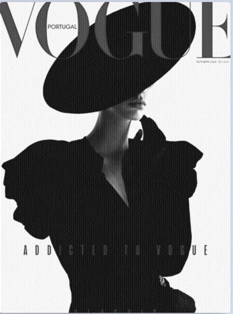 V O G U E Vintage Vogue Covers Black And White Picture Wall Black