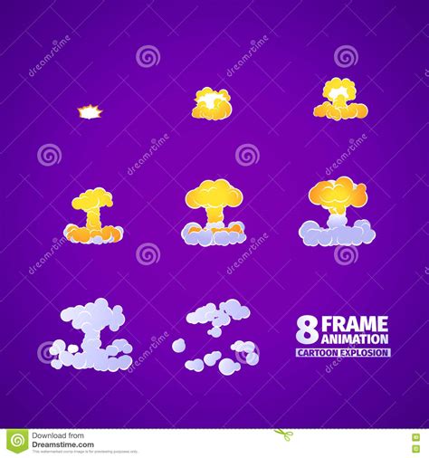 Explosion Cartoon Explosion Animation Frames For Game Sprite Sheet On