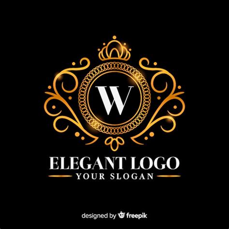 Plantilla De Logo Elegante Dorado Vector Premium