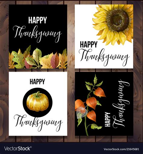 Happy Thanksgiving Poster In Minimalistic Style Vector Image