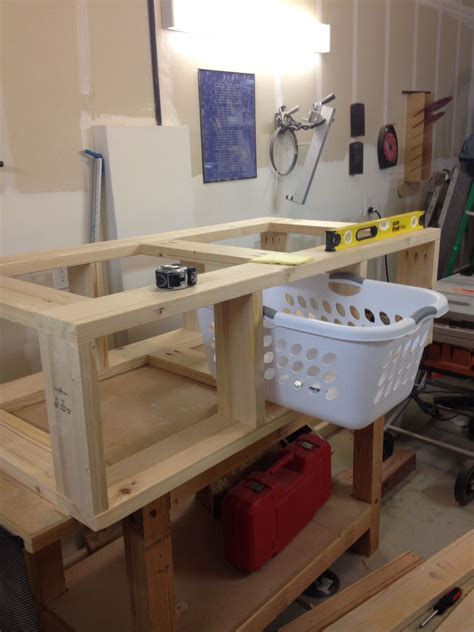 Homemade Laundry Pedestal With Room For Baskets Laundry Room