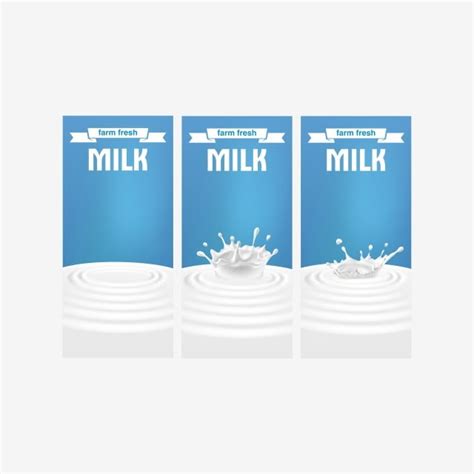 Vector Illustration Of A Set Of Labels For Milk And Dairy With Milk