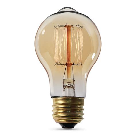Feit Electric 60 Watt At19 Dimmable Incandescent Amber Glass Vintage