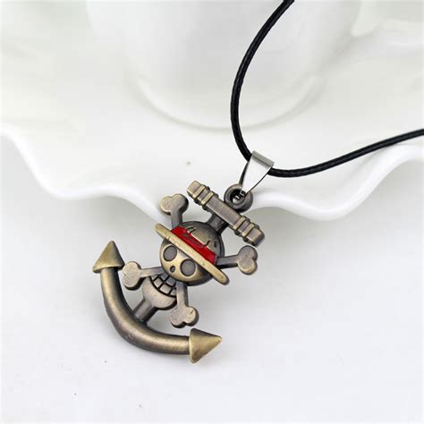 One piece hoodies are printed and color setting may vary sometime. One Piece - Straw Hat Pirates Anchor Necklace - For Sale