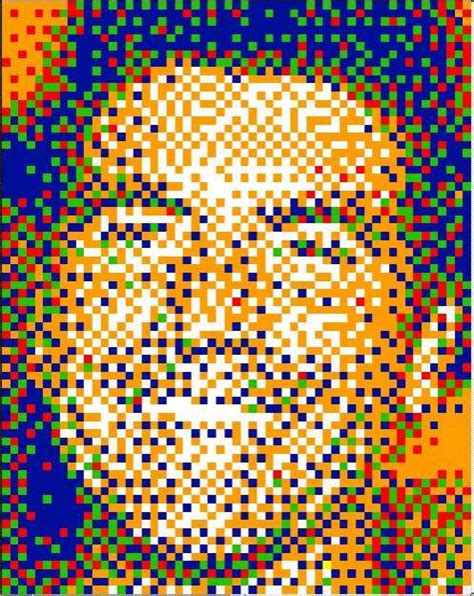 Pixelated Pop Portraits Mosaics Made From Rubiks Cubes