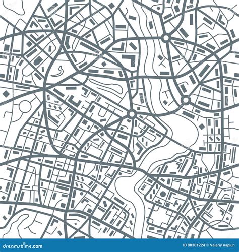 City Map Abstract Seamless Pattern Illustration Stock Illustration