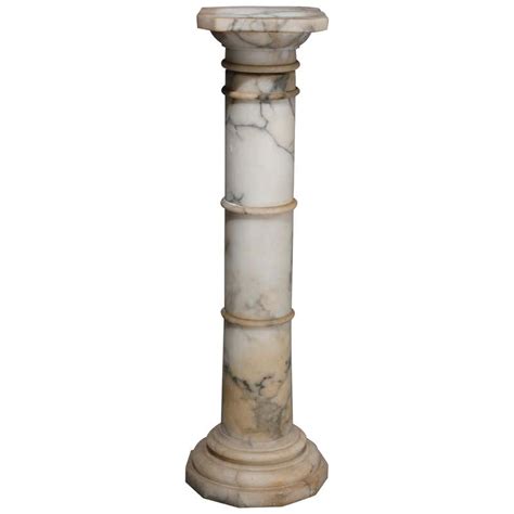 Italian Classical Marble Doric Column Sculpture Display Pedestal Circa