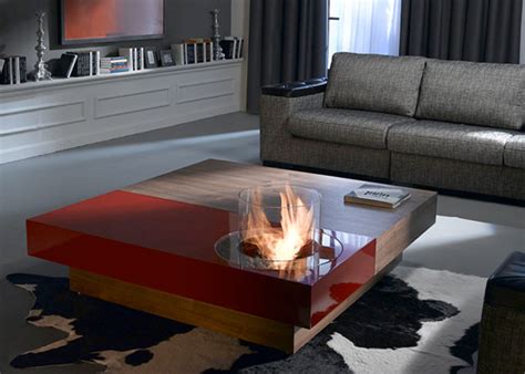 Fire pit coffee table : Coffee Tables with Built-in Fireplace - DigsDigs
