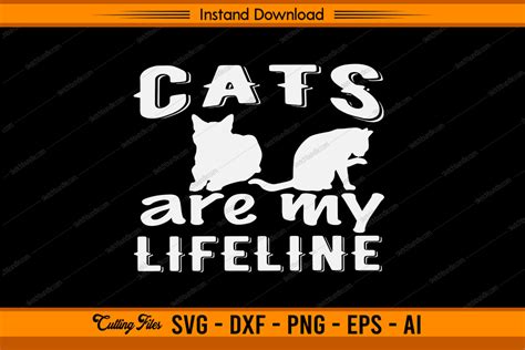Cat Are My Lifeline Graphic By Sketchbundle · Creative Fabrica
