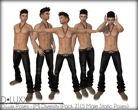 Second Life Marketplace Dluxx Poses M Diversity Pack 2 5 Male Static Poses