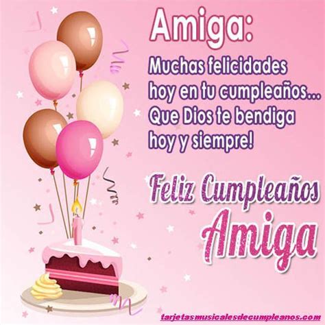 A Pink Birthday Card With Balloons And A Cake On It That Says Amiga